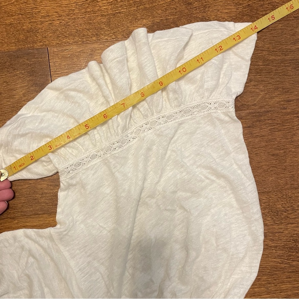 New Polo Ralph Lauren White Linen Blouse Ruffle Bell Sleeves Pullover Top XXS - Picture 7 of 17